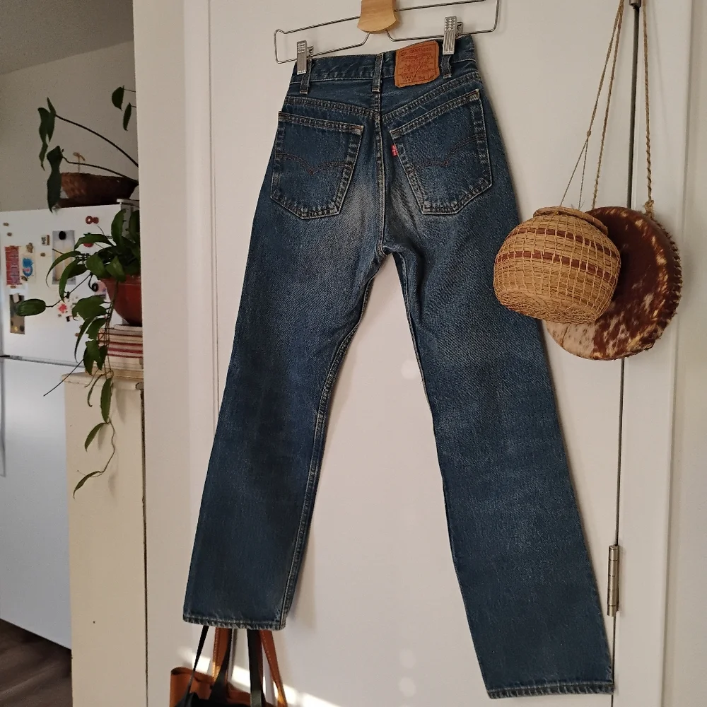 Vintage Levi's 701 Student Fit Jeans- 22" Waist, Distressed Indigo - Picture 2 of 5